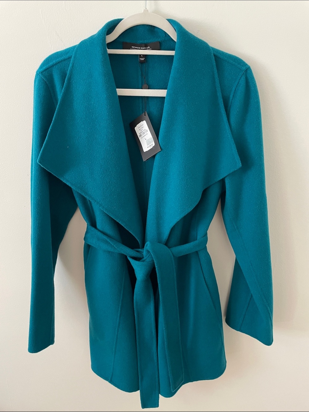 Neiman Marcus Cashmere Collection Teal Size Large Cashmere Jacket, NWT